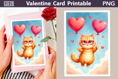 Cat Heart Valentine Card | Happy Valentines Day Product Image 1