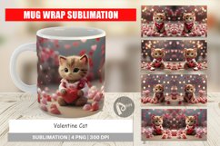 Mug sublimation design Valentine Cat Product Image 1