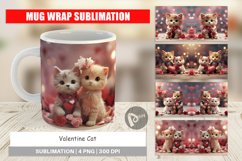 Mug sublimation design Valentine Cat Product Image 1