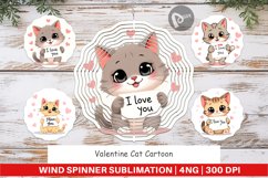 Wind Spinner Valentine Cat Cartoon Product Image 1