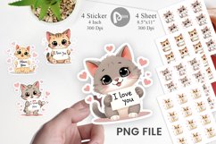 Valentine Cat Cartoon Sticker Product Image 1