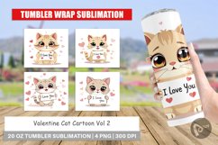 Tumbler Wrap Valentine Cat Cartoon Product Image 1