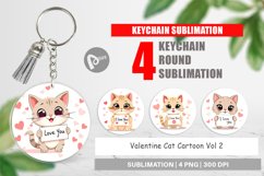 Keychain Valentine Cat Cartoon Product Image 1