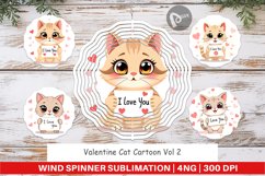Wind Spinner Valentine Cat Cartoon Product Image 1