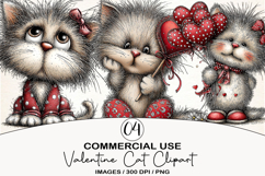Valentine Cat Clipart Product Image 1