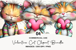 Valentine Cat Clipart PNG Product Image 1
