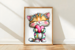 Valentine Cat Clipart PNG Product Image 3
