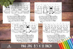 Valentine Cat Coloring Pages Happy valentines day card