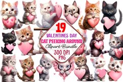 Valentine Cat Peeking Around Clipart Bundle, Cat Valentine Clipart, Valentines Clipart, Watercolor Kitten Clipart, Animal Clipart, Animal Clipart Bundle, Cat Clipart, Cat Png, Kitten Clipart, Kitten Valentine Clipart, Kitten Valentine, Love Letter Png, Su