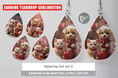 Earring Teardrop Valentine Cat Product Image 1