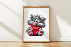 Valentine Cats Clipart PNG Product Image 3