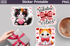 Cats Valentines Day Sticker | Valentine Animals Sticker Product Image 1