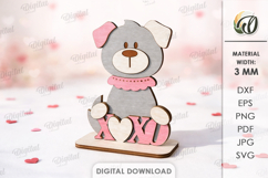 Valentine's Day Character Stand Decor Laser Cut. Dog SVG Product Image 1