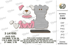 Valentine's Day Character Stand Decor Laser Cut. Dog SVG Product Image 2