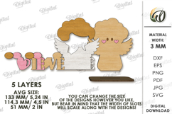 Valentine's Day Character Stand Decor Laser Cut. Cupid SVG Product Image 2