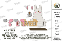 Valentine's Day Character Stand Decor Laser Cut. Bunny SVG Product Image 2