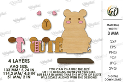 Valentine's Day Character Stand Decor Lasercut. Capybara SVG Product Image 2
