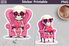 Funny Skeleton Valentine Sticker | Valentine&#039;s Day Sticker Product Image 1
