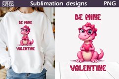 Cute Pink Dino Sublimation | Valentine Character Product Image 1