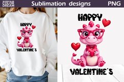 Cute Pink Dino Sublimation | Valentine Character Product Image 1