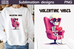 Valentine Funny Skeleton Sublimation | I Valentine Vibes Product Image 1