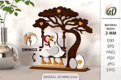 Valentine Characters On Swing Laser Cut. Standing Decor SVG Product Image 1