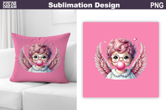 Valentine Pillow Design | Cute Cupid Sublimation Product Image 1