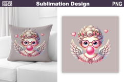 Valentine Pillow Design | Cute Cupid Sublimation Product Image 1
