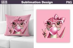 Valentine Pillow Design | Cute Dinosaur Sublimation Product Image 1