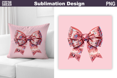 Valentine Pillow Design | Bow Sublimation Product Image 1