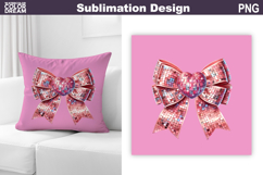 Valentine Pillow Design | Bow Sublimation Product Image 1