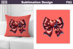 Valentine Pillow Design | Bow Sublimation Product Image 1