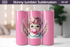 Cupid Glasses Bubble Gum Tumbler Wrap | Valentine Tumbler Product Image 1