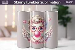 Cupid Glasses Bubble Gum Tumbler Wrap | Valentine Tumbler Product Image 1
