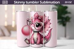 Dinosaur Glasses Tumbler Wrap | Dino Bubble Gum Tumbler Product Image 1