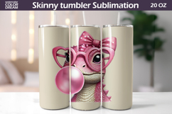 Dinosaur Glasses Tumbler Wrap | Dino Bubble Gum Tumbler Product Image 1