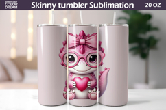 Dinosaur Glasses Tumbler Wrap | Dino Heart Tumbler Product Image 1