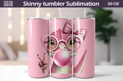 Dinosaur Glasses Tumbler Wrap | Dino Bubble Gum Tumbler Product Image 1