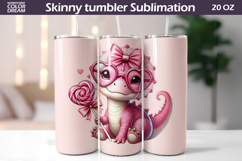 Dinosaur Glasses Tumbler Wrap | Dino Lollipop Tumbler Product Image 1
