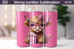 Highland Cow Glasses Tumbler Wrap | Cow Pop Corn Tumbler Product Image 1