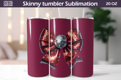 Disco Bow Tumbler Wrap | Christmas Tumbler Sublimation Product Image 1