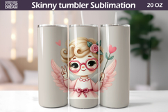 Cupid Glasses Tumbler Wrap | Valentine Tumbler Product Image 1