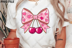 Valentine Cherry Coquette Bow Sublimation png Product Image 2