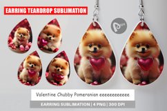 Earring teardrop sublimation design Valentine Chubby Pomeran Product Image 1