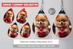 Earring teardrop sublimation design Valentine Chubby Pomeran Product Image 1