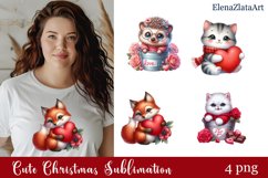 Valentines Day clipart|Cute animals clipart Product Image 1