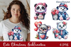 Valentines Day clipart|Cute animals clipart Product Image 1