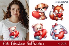 Valentines Day clipart|Cute animals clipart Product Image 1