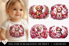 Valentine&#039;s Day Puppy Sublimation PNG Bundle Product Image 1