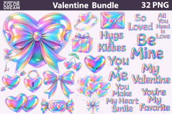 Valentine Iridescent Sublimation | Valentines Quotes Clipart Product Image 1